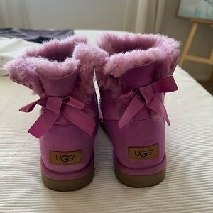 UGG Fuchsia Shearling Boots with Bows